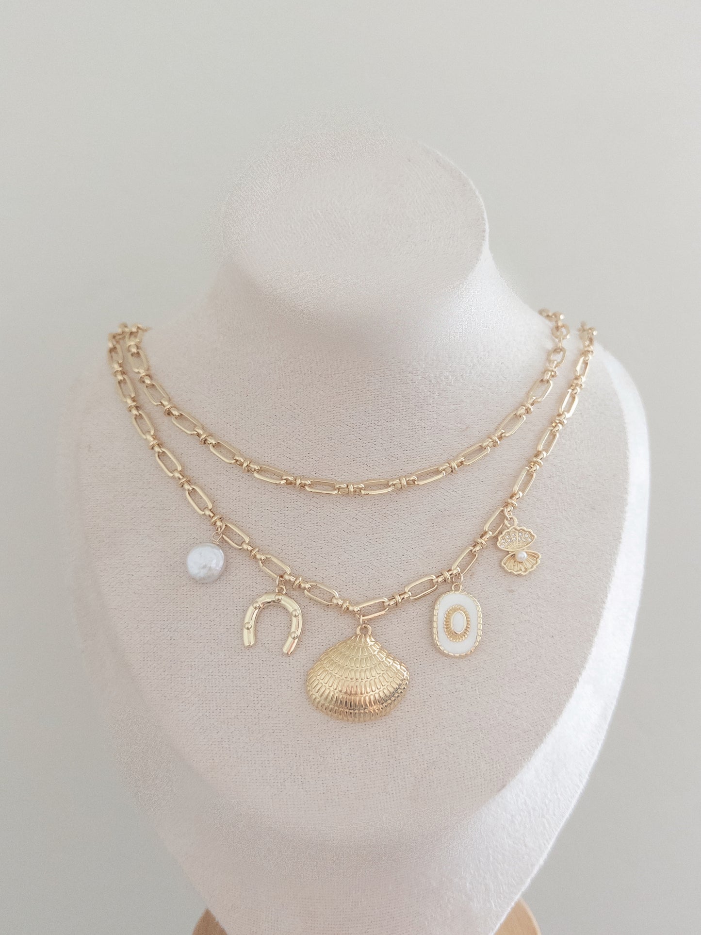 Gold Elongated Oval Chain Necklace