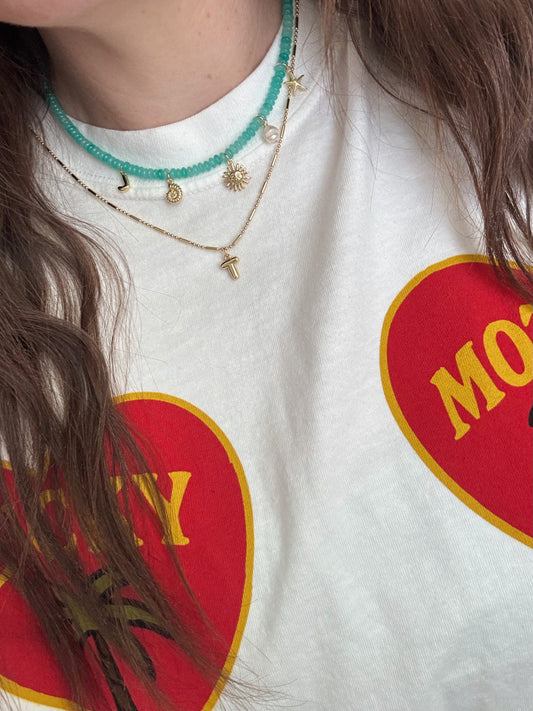 Teal Shell Charm Necklace