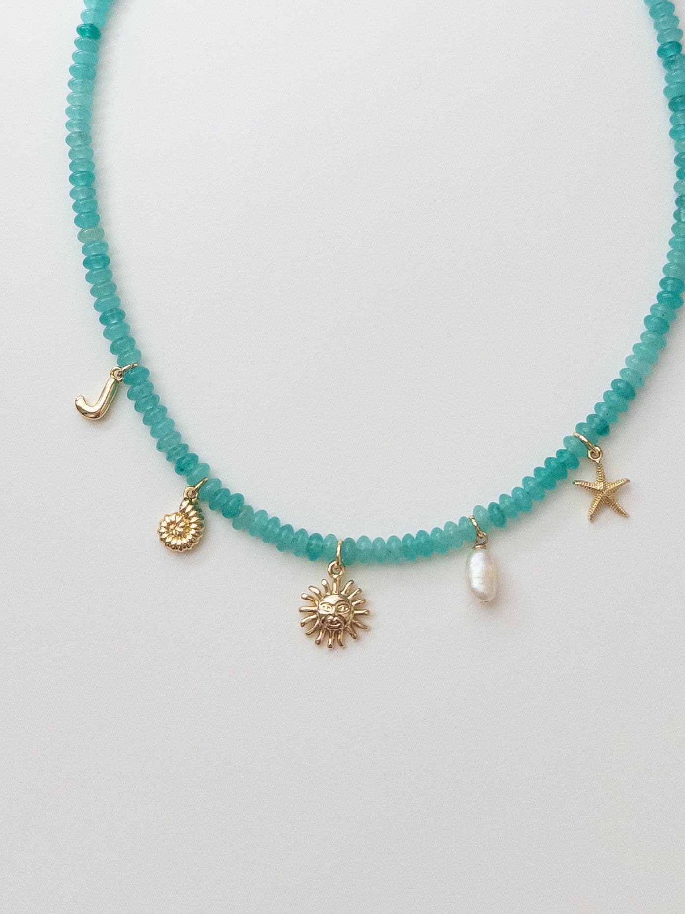 Teal Shell Charm Necklace