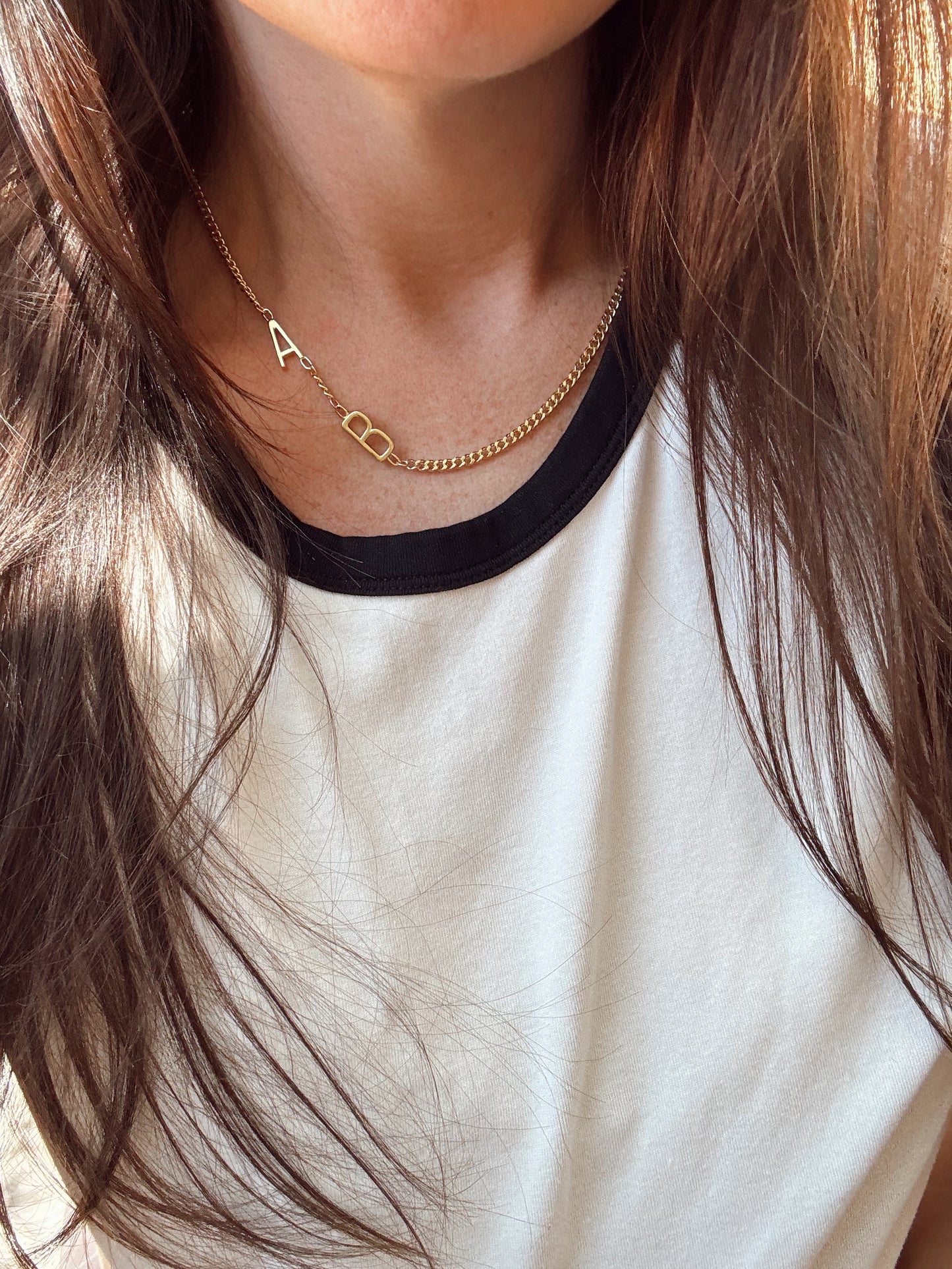 Initial Curb Chain Necklace