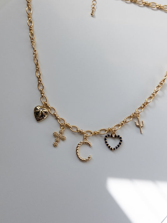 Black Heart Charm Necklace