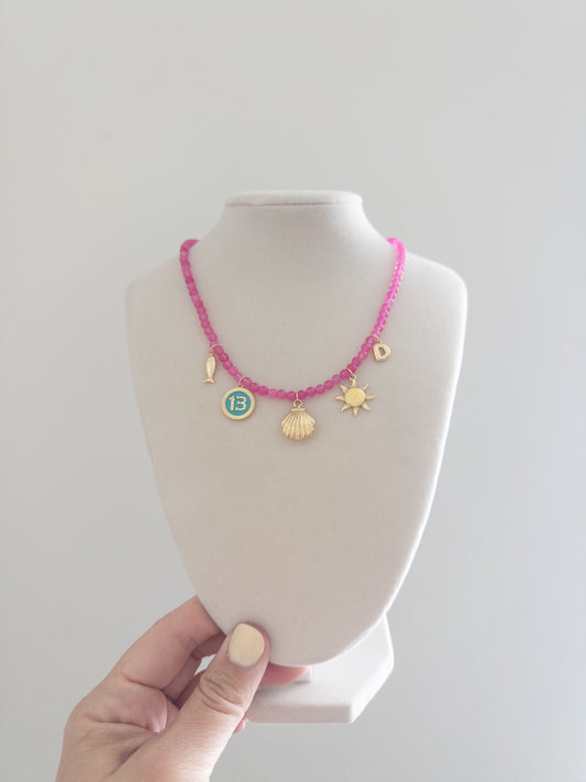 Pink Charm Necklace