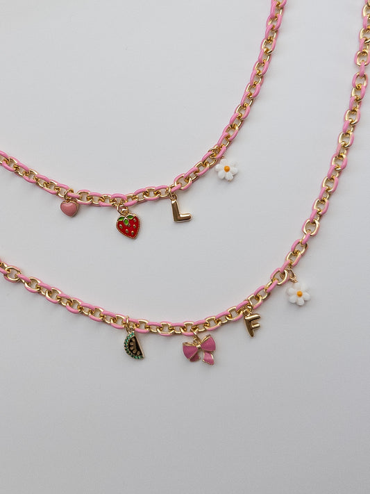 Pink Chain Necklace - Girls