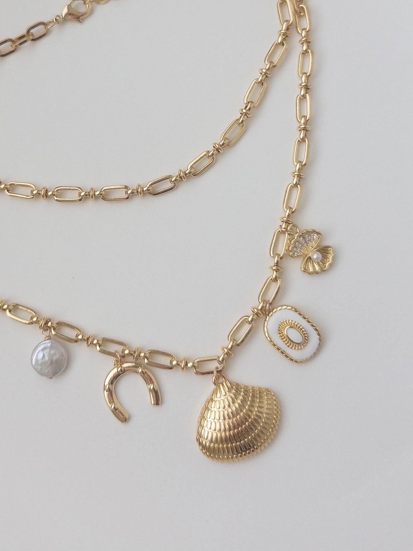Gold Elongated Oval Chain Necklace