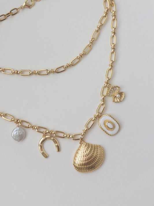 Gold Elongated Oval Chain Necklace