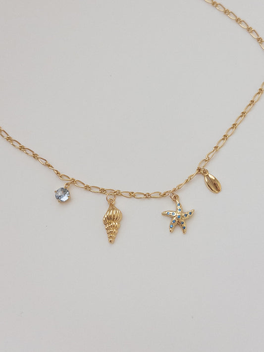 Sea Blue Charm Necklace