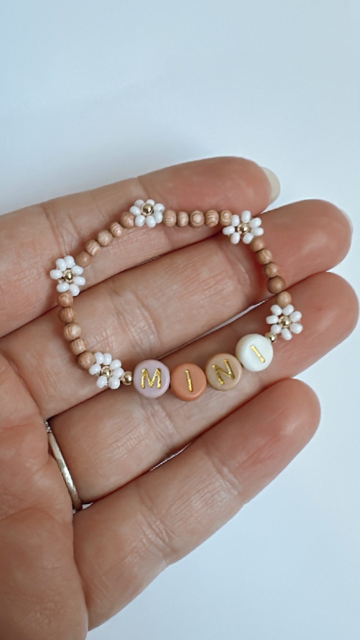 Rosewood Floral Name Bracelet